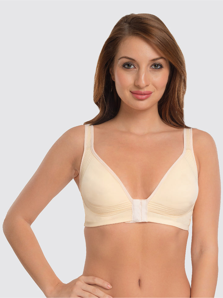 Daisy Dee Cream Non Padded Non-Wired Full Coverage Front Open Bra - NRIA-Cream