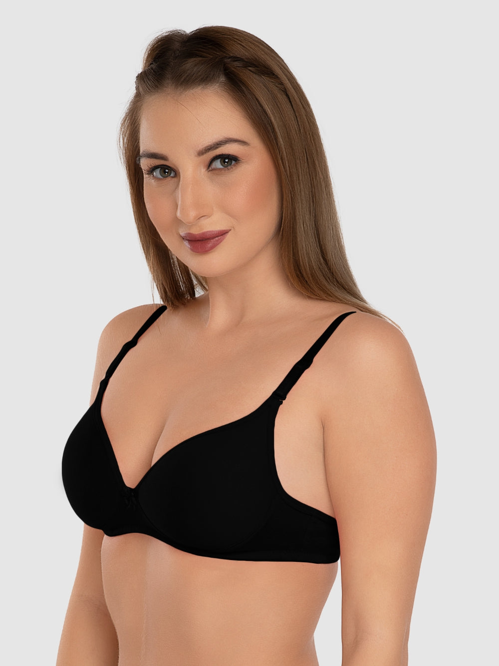 Daisy Dee Black Padded Non Wired 3/4th Coverage Everyday Bra - NMSTI-Black