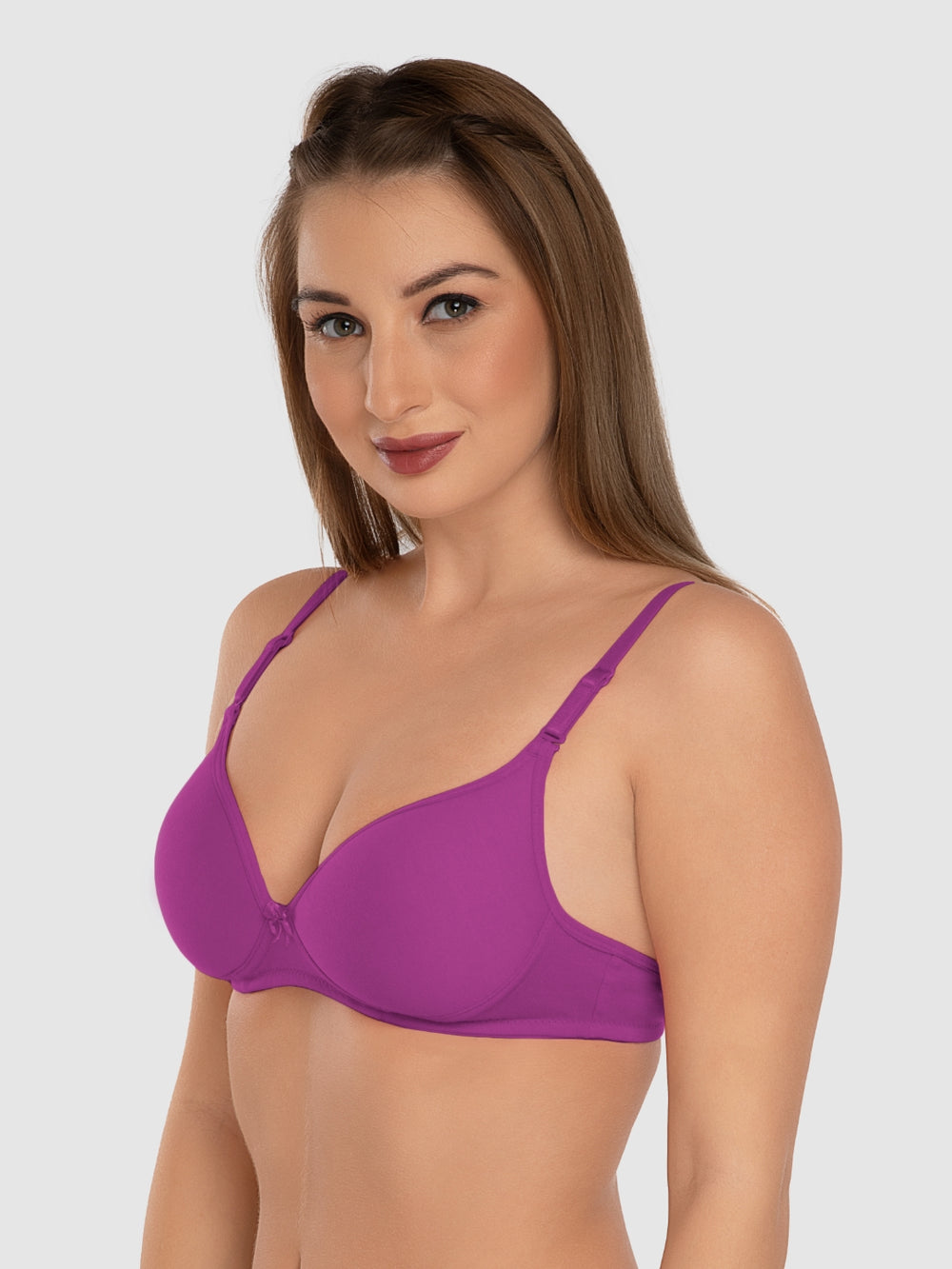 Daisy Dee Mauve Padded Non Wired 3/4th Coverage Everyday Bra - NMSTI-Mouve