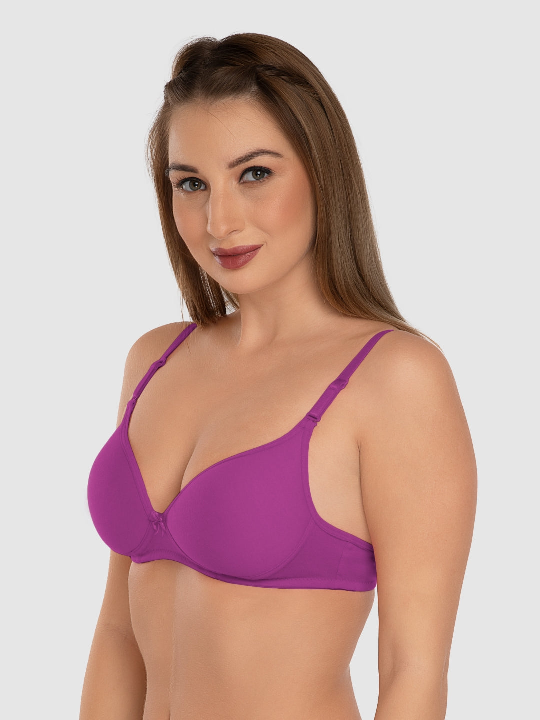 Daisy Dee Mauve Padded Non Wired 3/4th Coverage Everyday Bra - NMSTI-Mouve