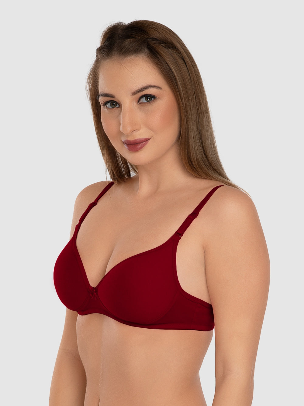 Daisy Dee Red Padded Non Wired 3/4th Coverage Everyday Bra NMSTI-Red