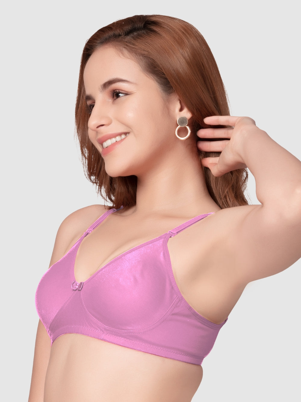Daisy Dee Fuschia Pink Non Padded Non Wired Full Coverage Bra NESPRT-Fussia Pink