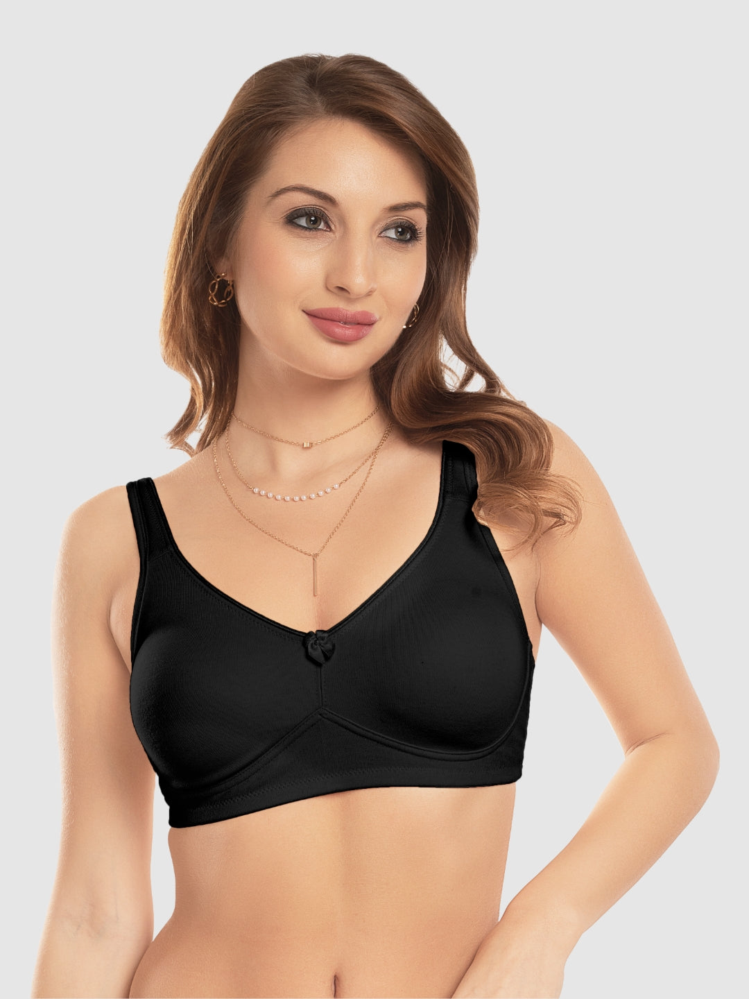 Daisy Dee Black Non Padded Non-Wired Full Coverage T-Shirt Bra - NDLGHT-Black