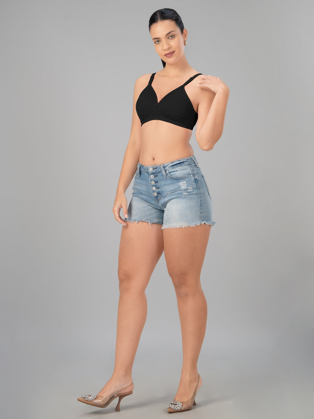 Lovable Black Lightly Padded Non Wired Full Coverage Bra Smooth++-Black