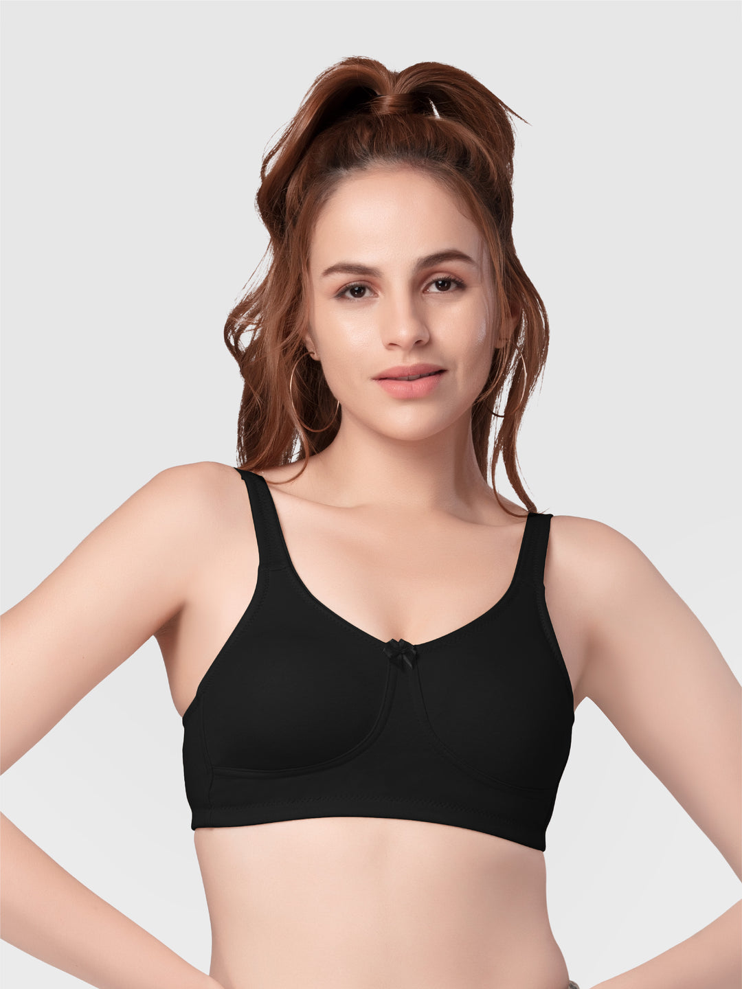 Daisy Dee Black Non Padded Non-Wired Full Coverage Sports Bra - NPLSH-Black