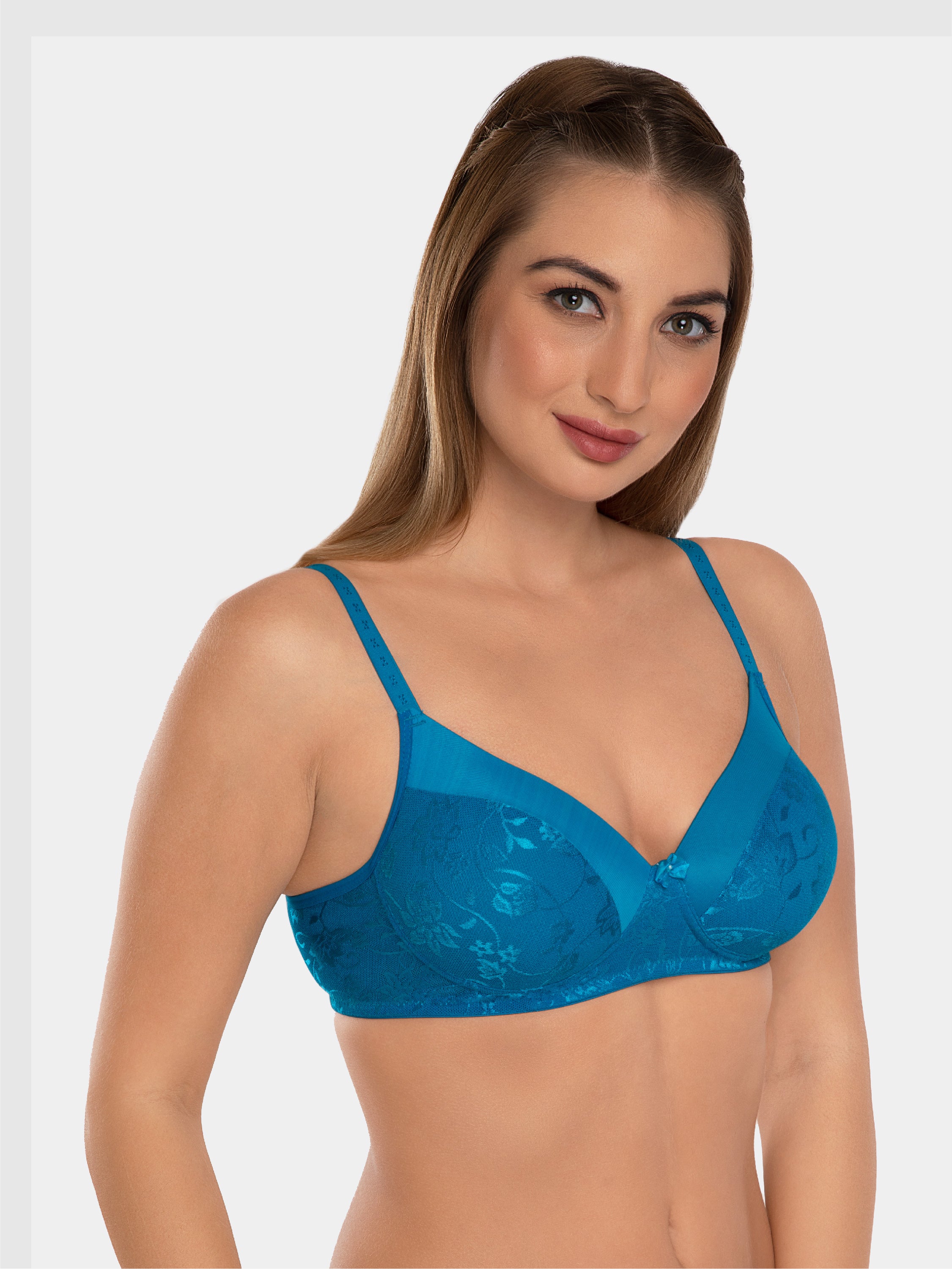 Daisy Dee Turquoise Blue Padded Non Wired Full Coverage Bra NVLR-T.Blue