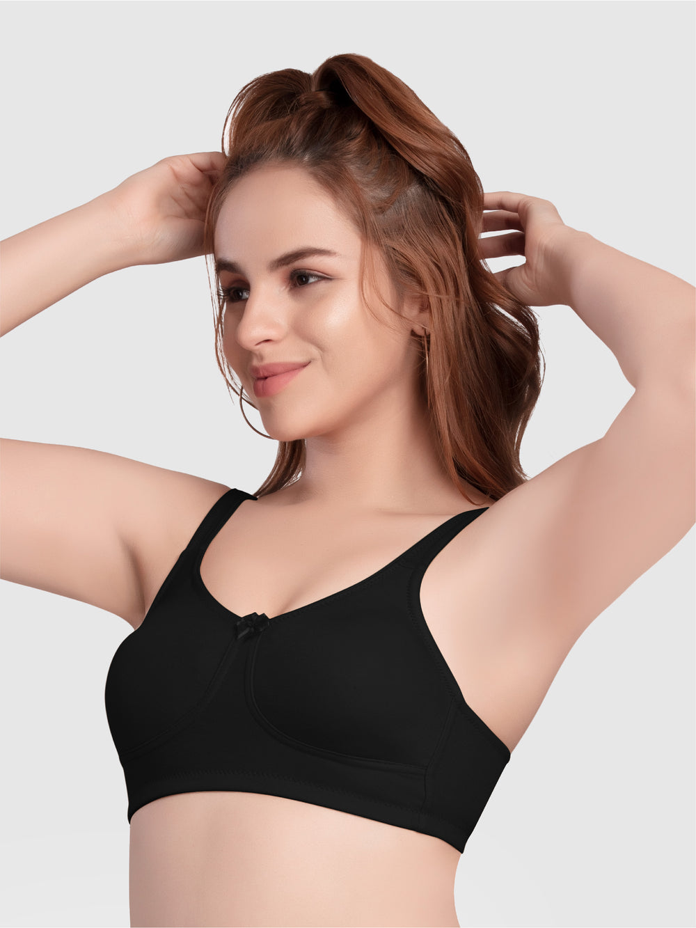 Daisy Dee Black Non Padded Non-Wired Full Coverage Sports Bra - NPLSH-Black