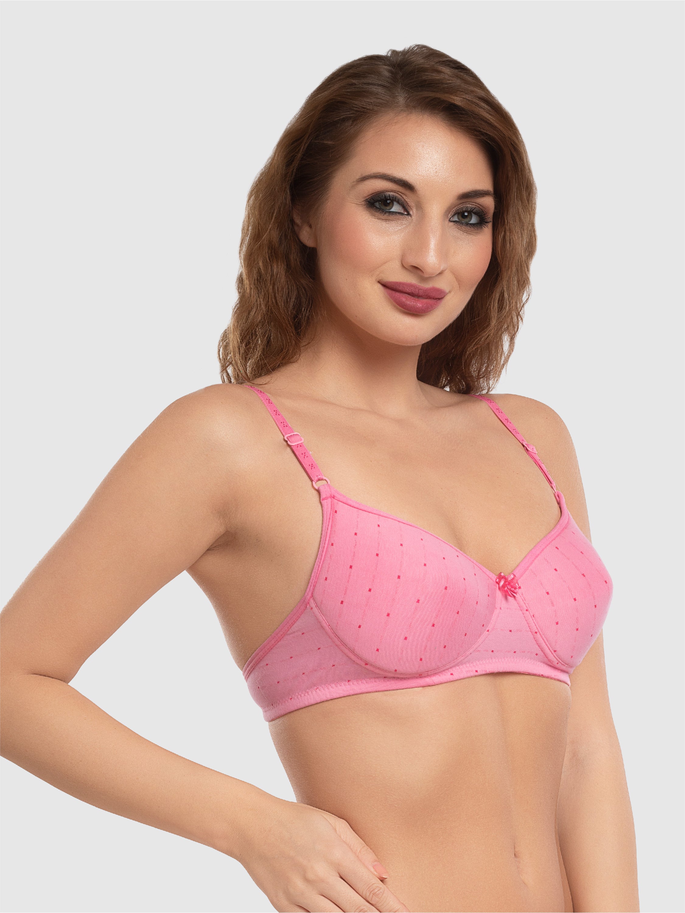 Daisy Dee Pink Padded Non Wired Full Coverage Bra NCHL-Pink