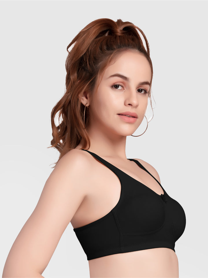 Daisy Dee Black Non Padded Non-Wired Full Coverage Sports Bra - NPLSH-Black