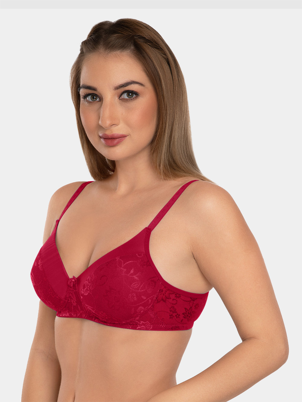 Daisy Dee Maroon Padded Non Wired Full Coverage Bra NVLR-Maroon