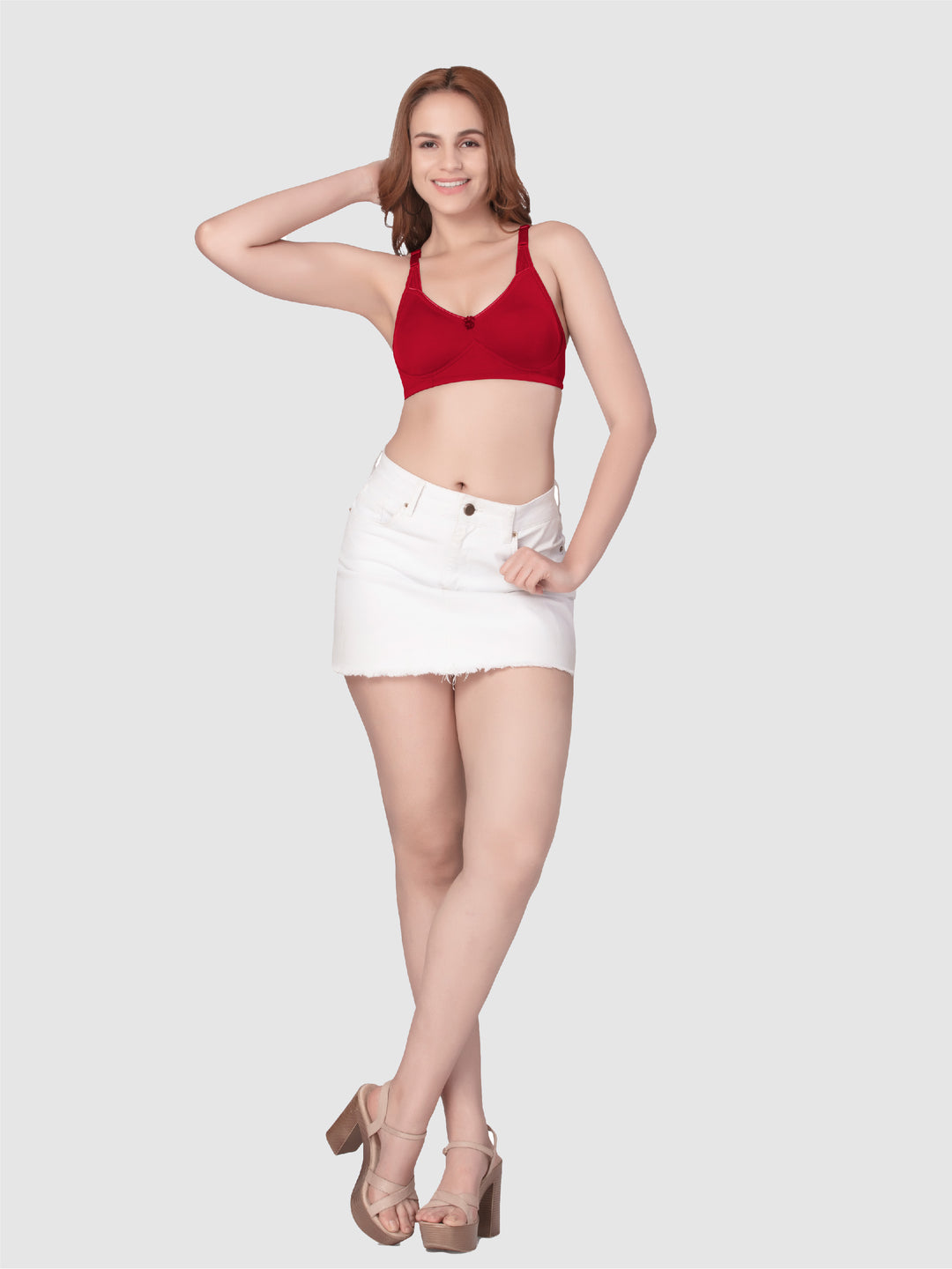 Daisy Dee Dusty maroon Non Padded Non-Wired Full Coverage T-Shirt Bra - NSNVI-Dusty Maroon