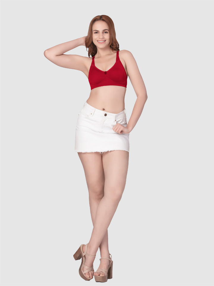 Daisy Dee Dusty maroon Non Padded Non-Wired Full Coverage T-Shirt Bra - NSNVI-Dusty Maroon