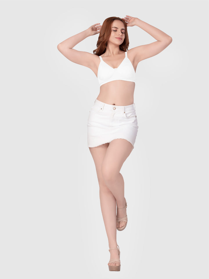 Daisy Dee White Non Padded Non Underwired Full Coverage T-Shirt Bra - NYSIKA-White
