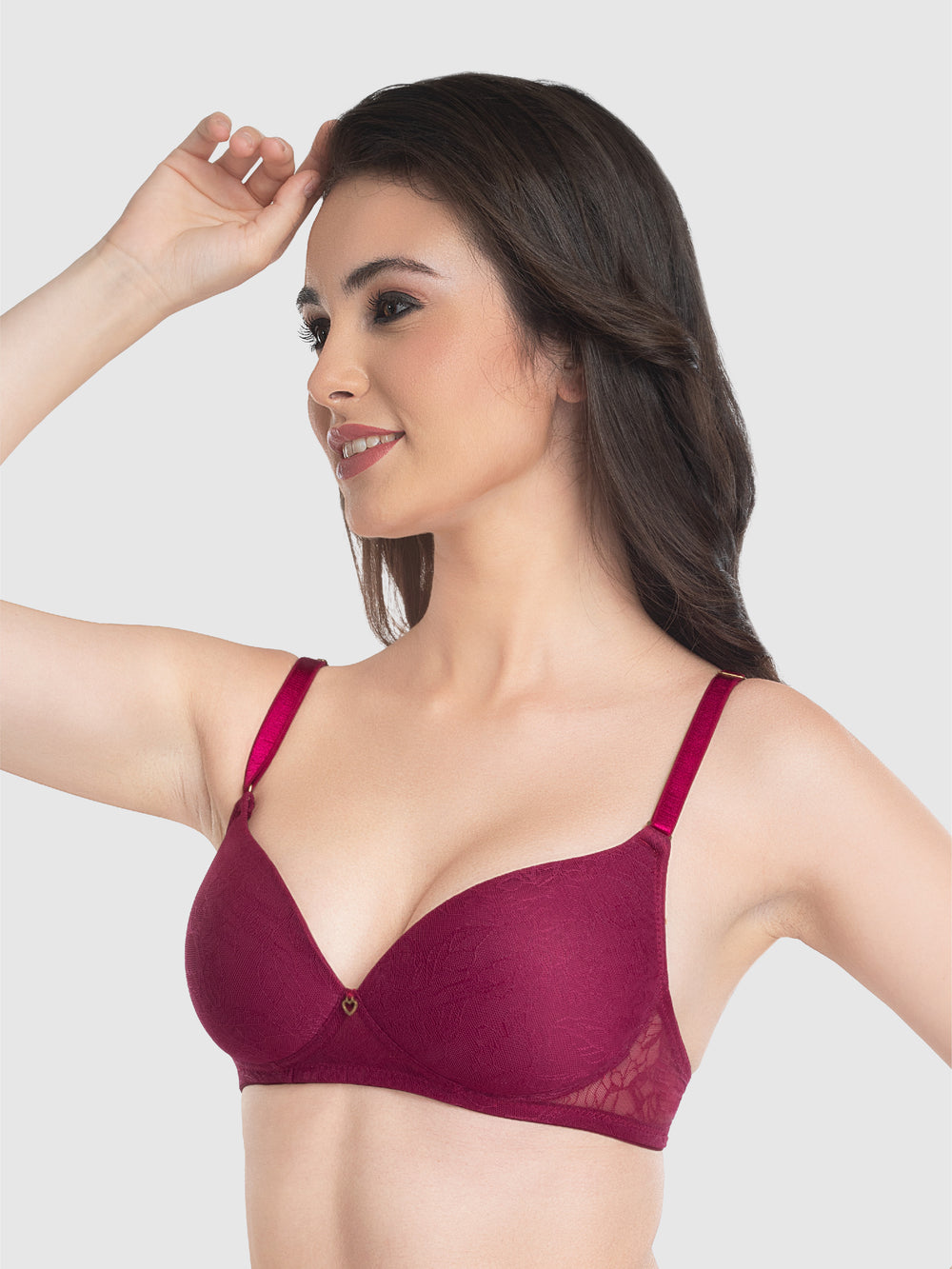 Lovable Raspberry Padded Non Wired 3/4th Coverage Bra LE-224-Raspberry