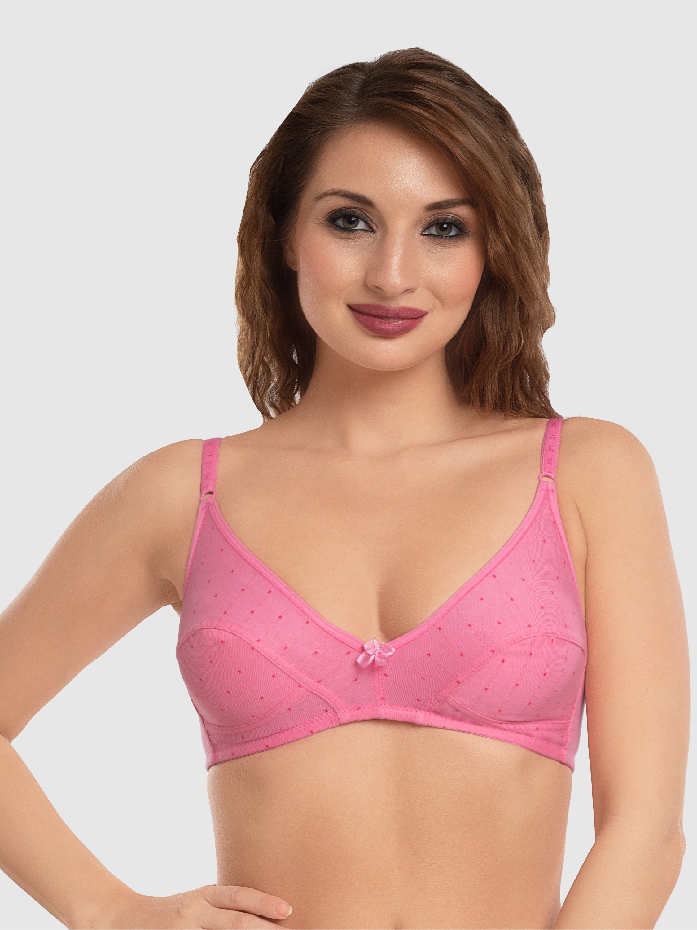 Daisy Dee Pink Non Padded Non Wired Full Coverage Everyday Bra NLU-Pink