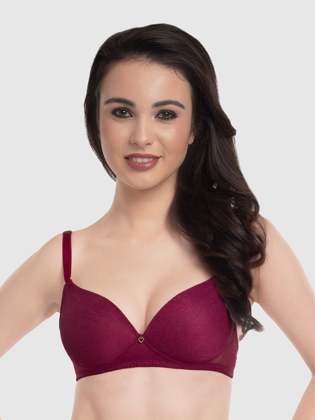 Lovable Raspberry Padded Non Wired 3/4th Coverage Bra LE-224-Raspberry