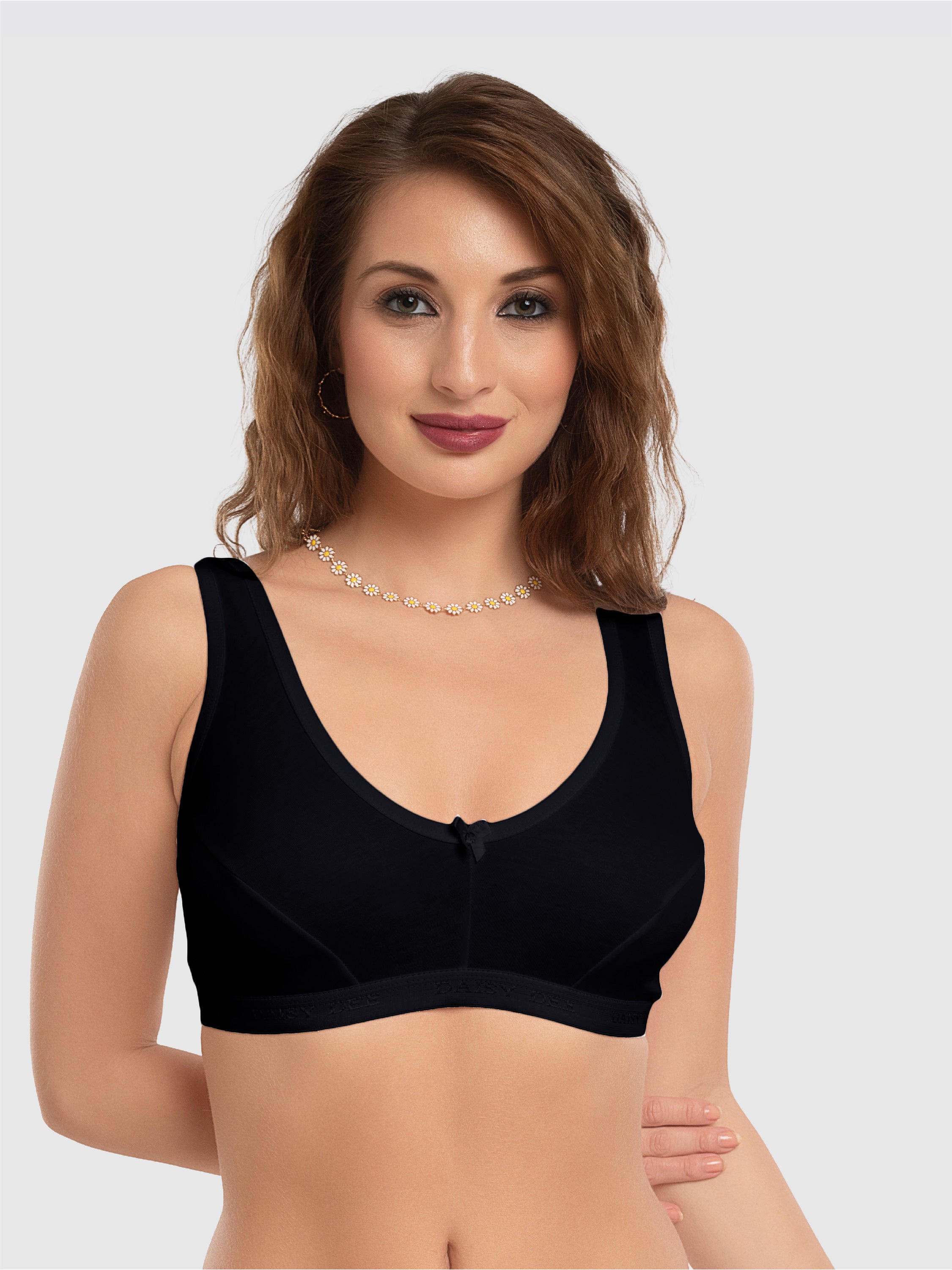 Daisy Dee Black Non Padded Non Wired Full Coverage Sports Bra NLRA-Black