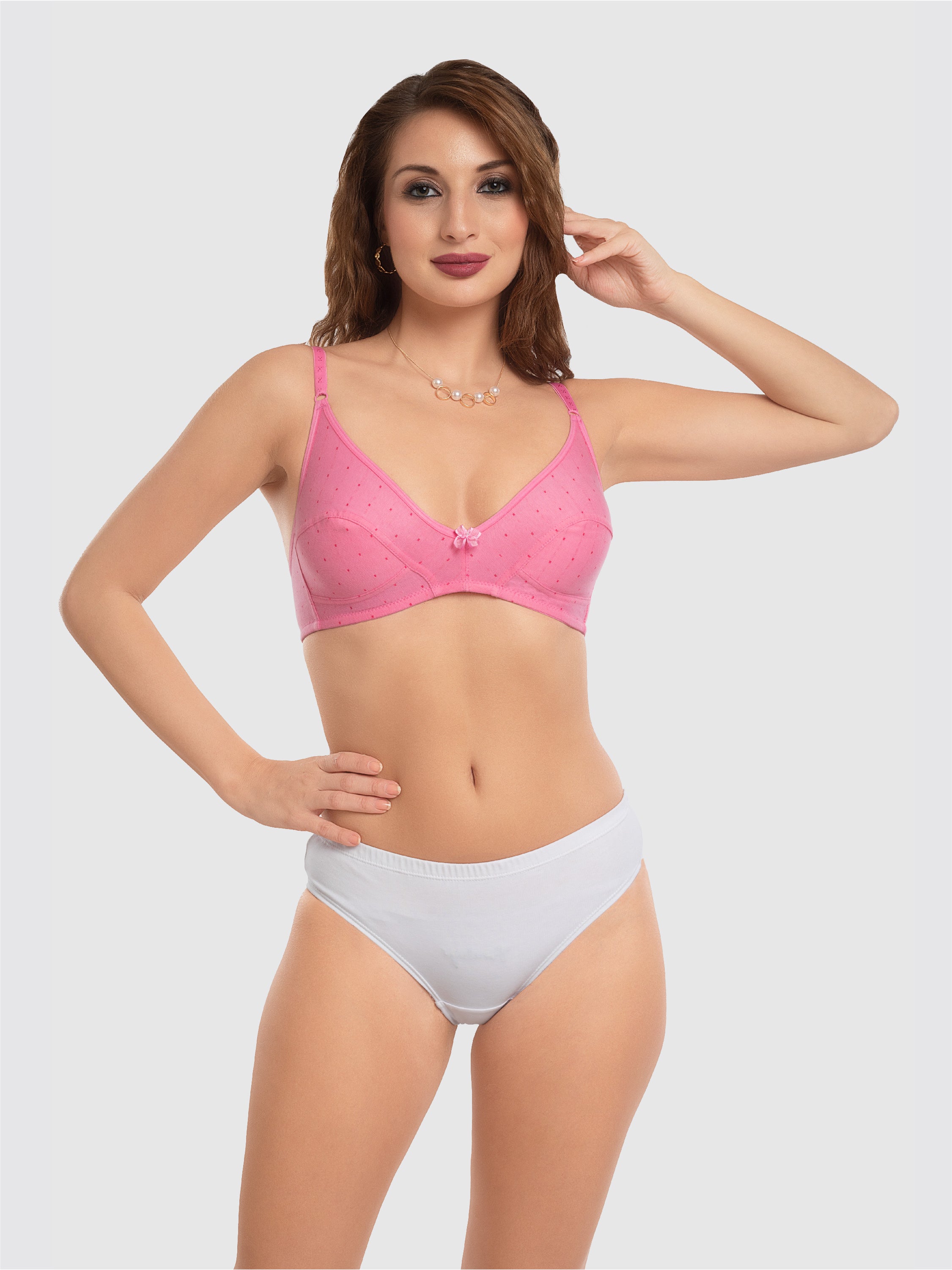 Daisy Dee Pink Non Padded Non Wired Full Coverage Everyday Bra NLU-Pink