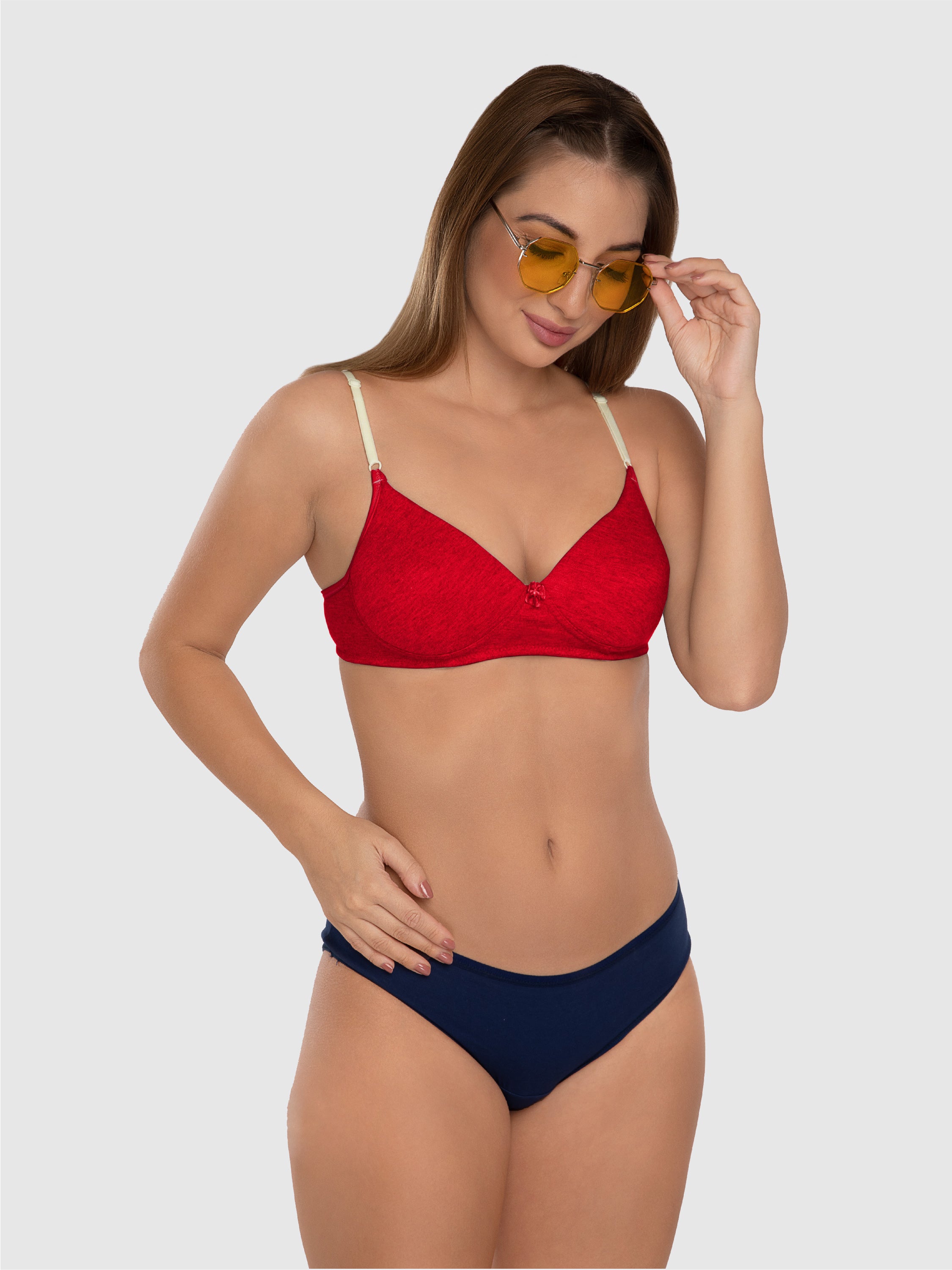 Daisy Dee Red Padded Non Wired Full Coverage Bra NJZZ-Red