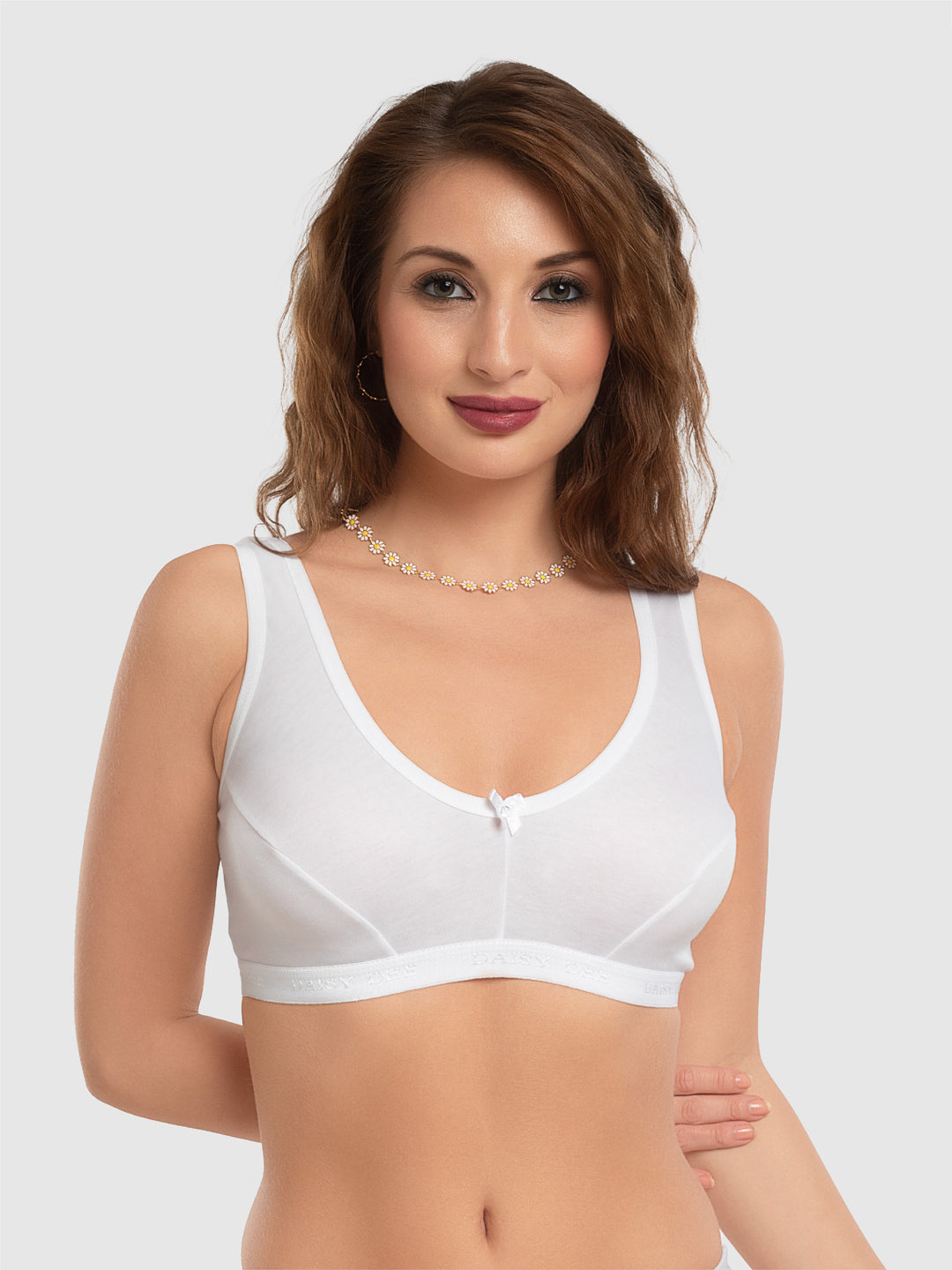 Daisy Dee White Non Padded Non Wired Full Coverage Sports Bra NLRA-White