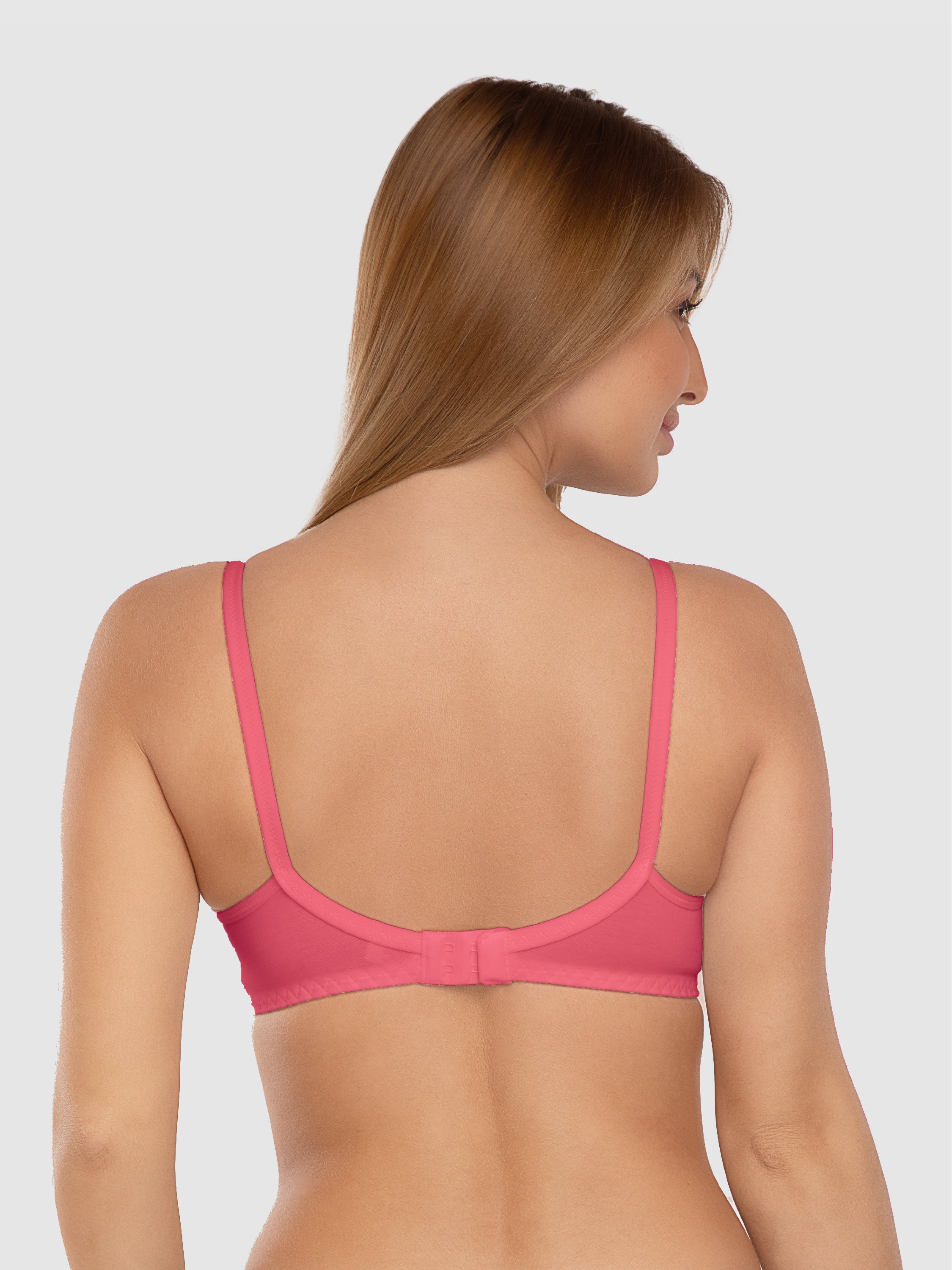 Daisy Dee Carrot Pink Non Padded Non Wired Full Coverage Bra NLBLA-Carrot