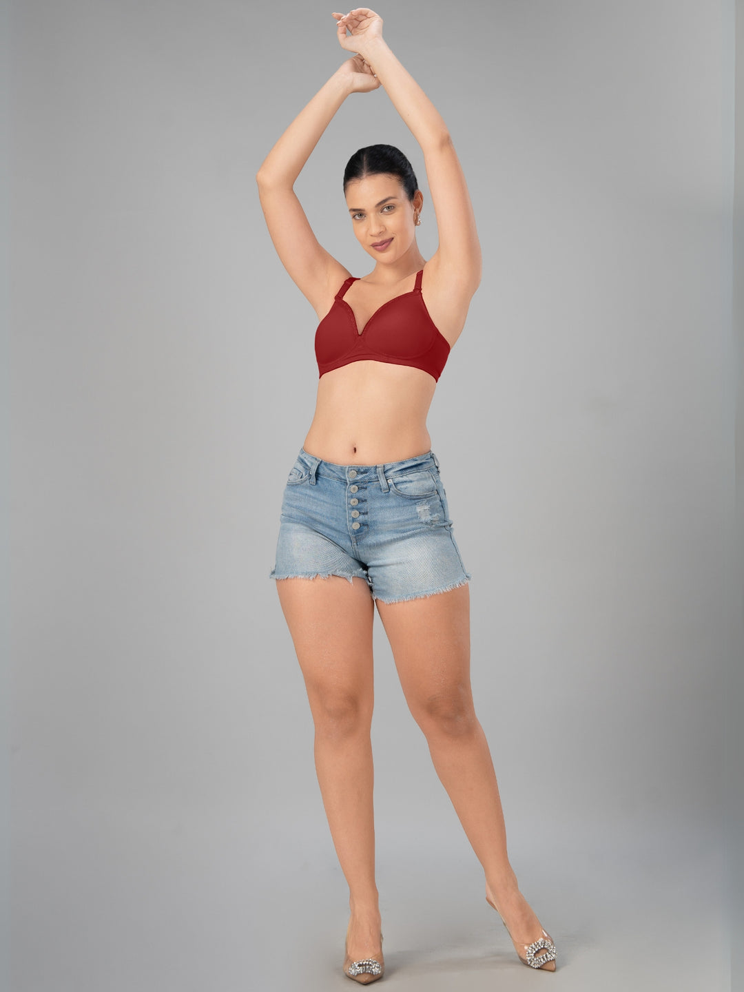 Lovable Maroon Lightly Padded Non Wired Full Coverage T-Shirt Bra CONFI-41-Maroon
