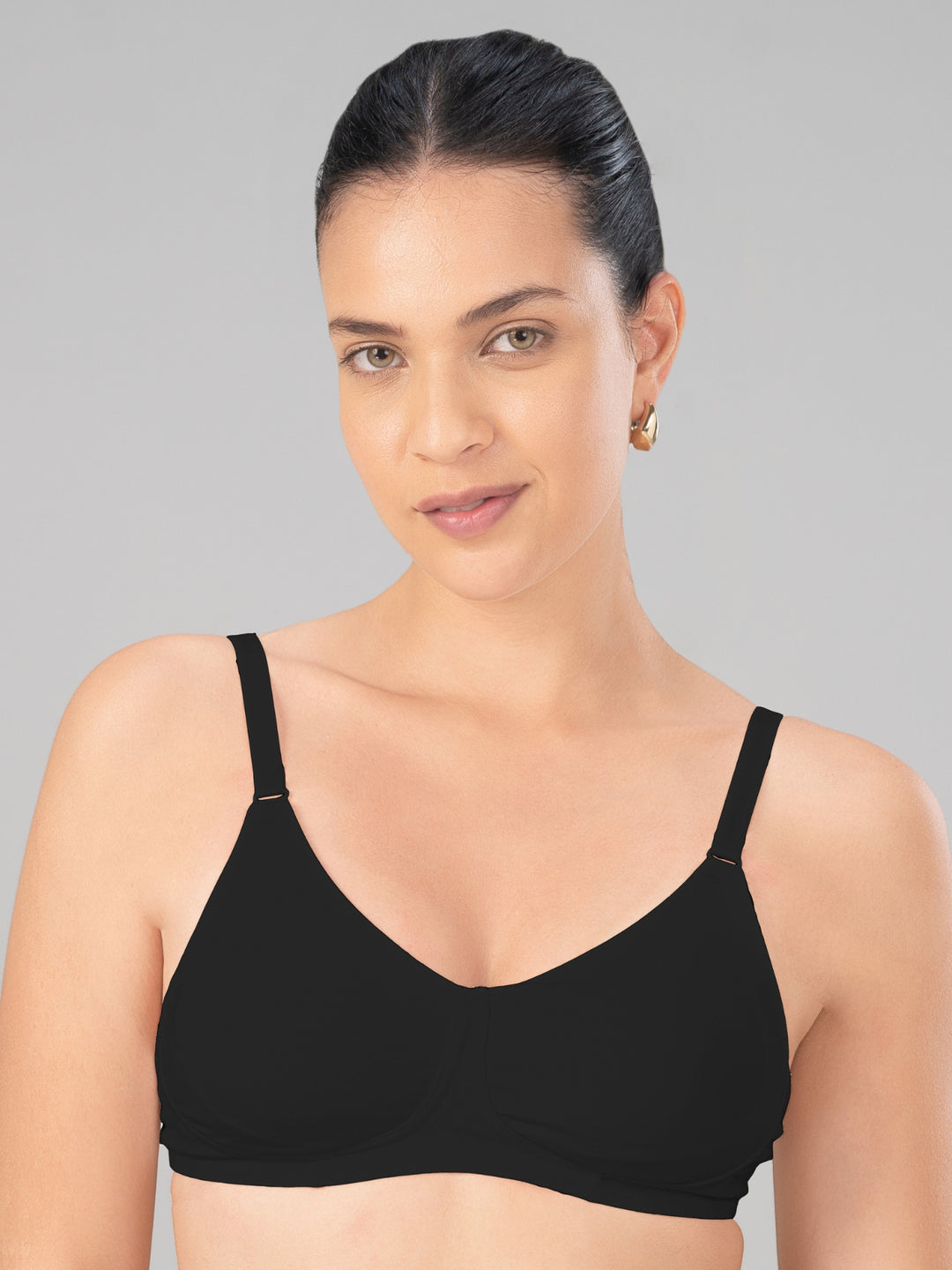Lovable Black Non Padded Non Wired Full Coverage Bra MYFITBRA-Black