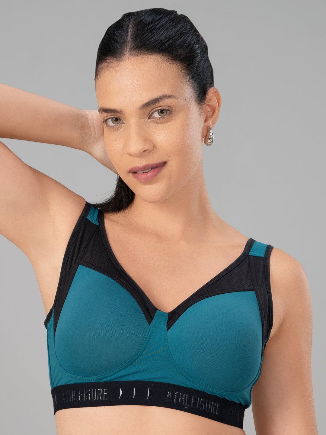Lovable Sea Green Solid Padded Non Wired Full Coverage Sports Bra - ENERGY BRA-XC-SG