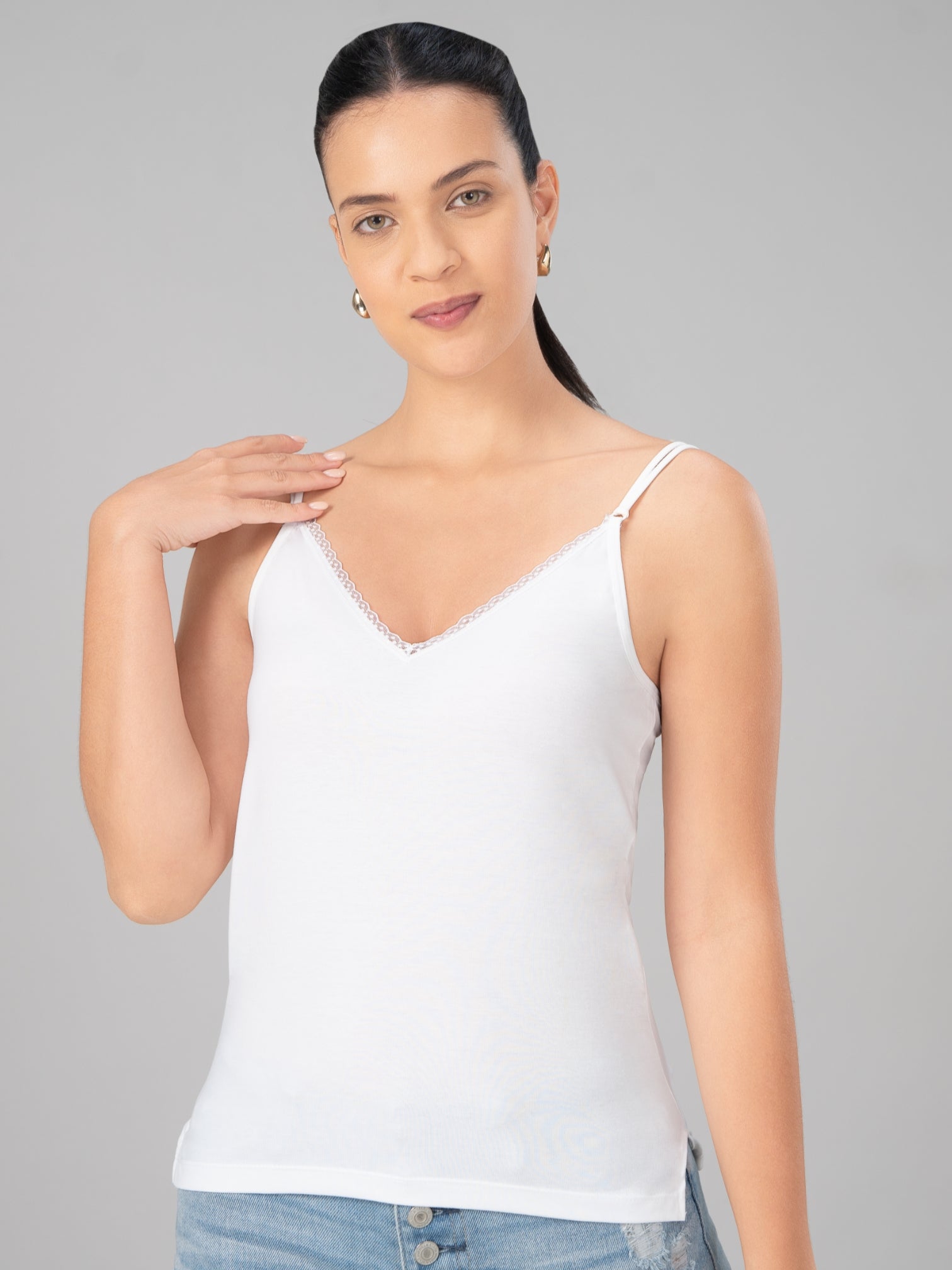 White Casual Cotton Camisole | Lovable India