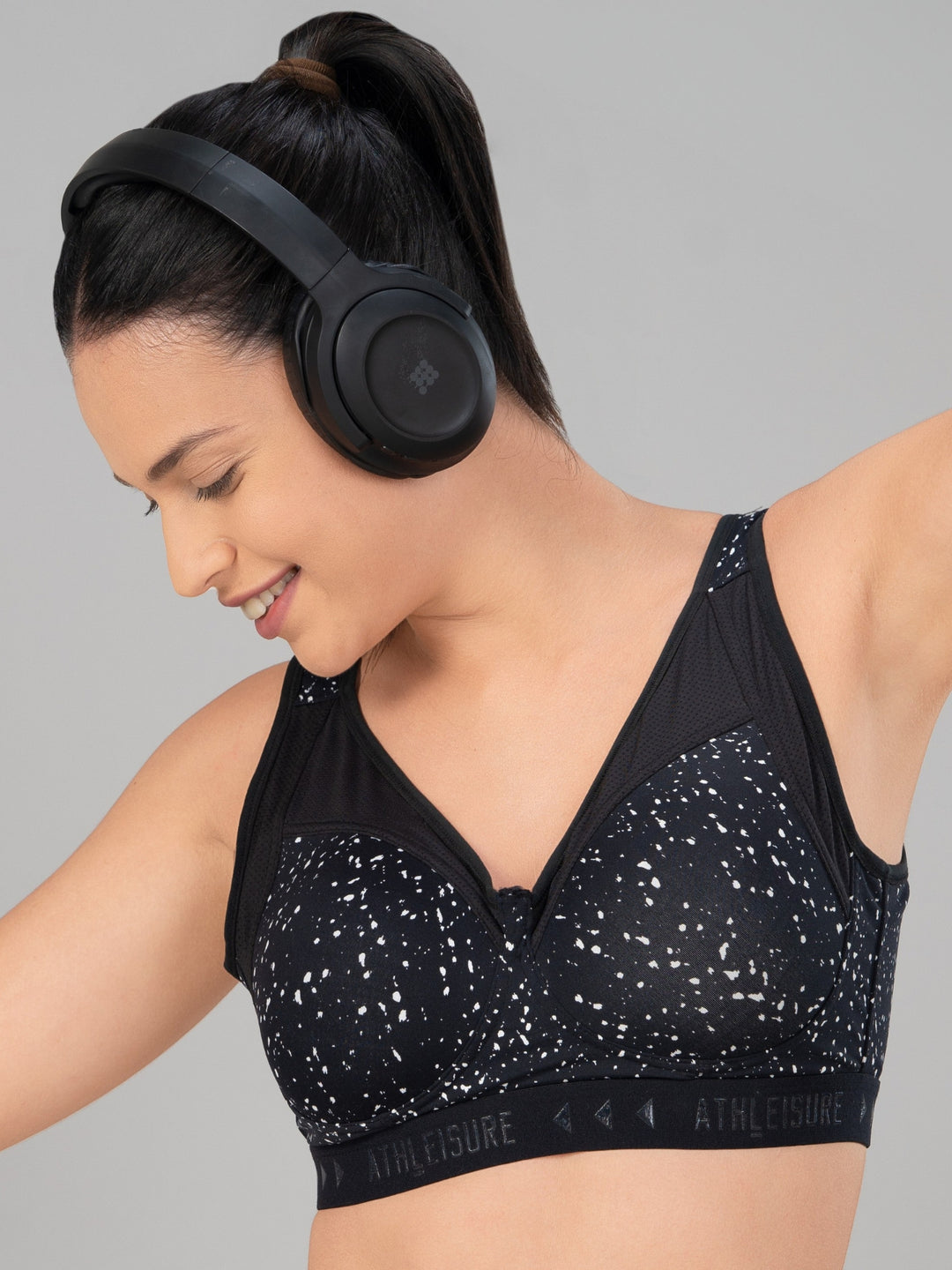 Lovable Black Padded Non Wired Full Coverage Bra ENERGY BRA-GX-BK