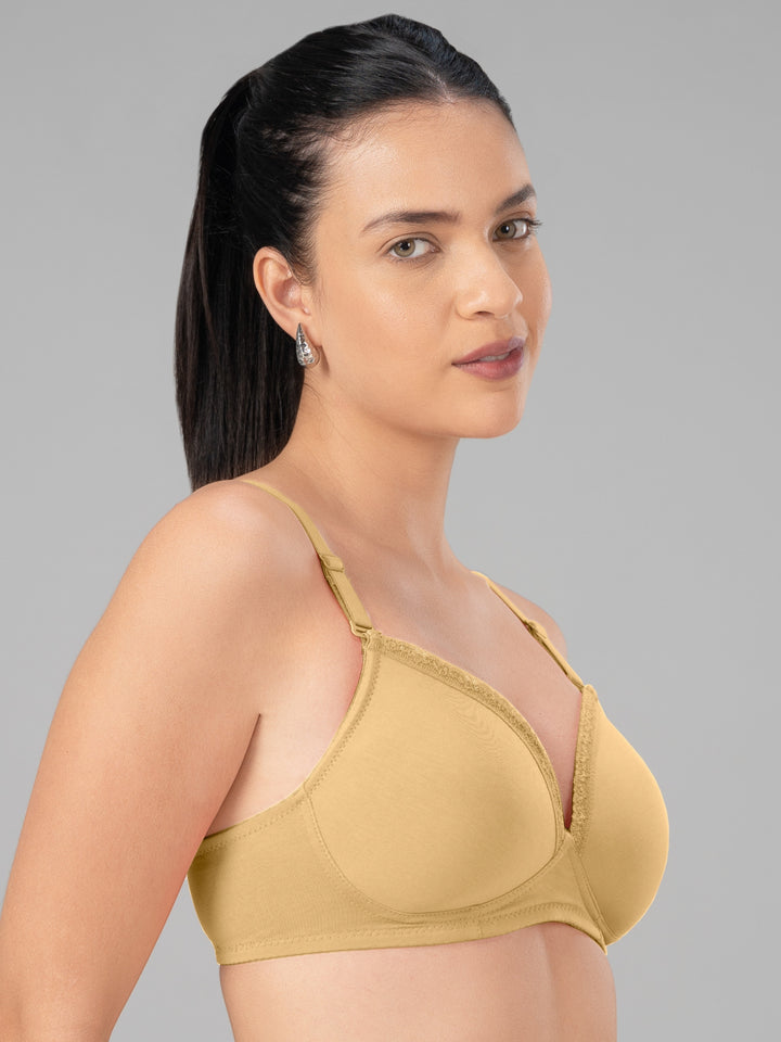 Lovable Skin Lightly Padded Non Wired Full Coverage T-Shirt Bra CONFI-41-Skin