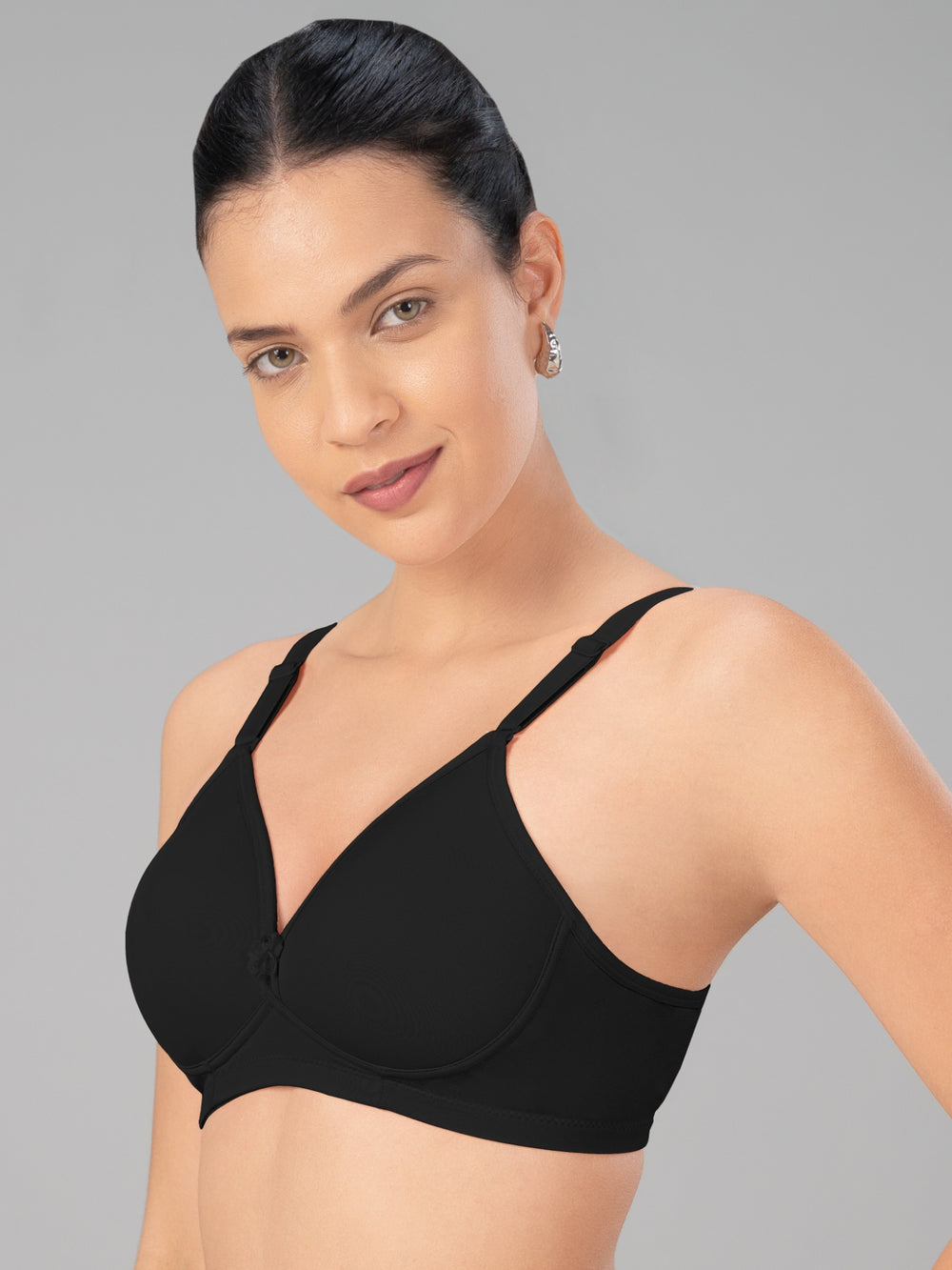Lovable Black Lightly Padded Non Wired Full Coverage Bra Smooth++-Black