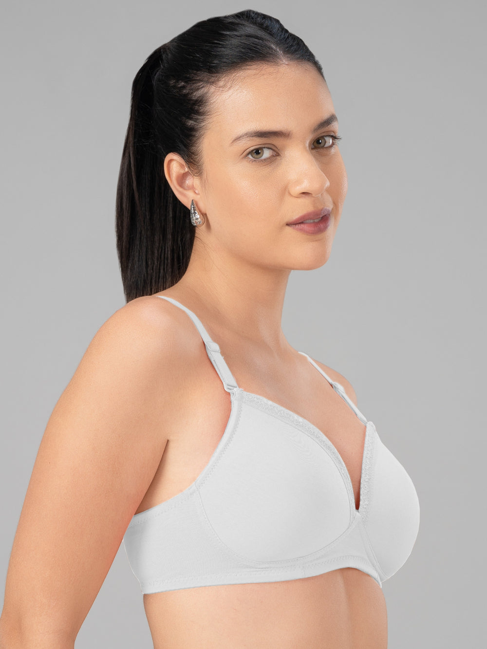 Lovable White Lightly Padded Non Wired Full Coverage T-Shirt Bra CONFI-41-White