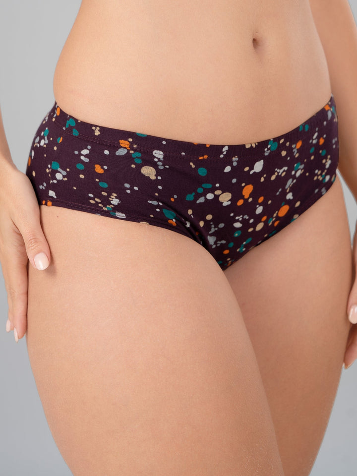 Women Assorted Solid & Printed Full Brief Panty - (Pack of 3)