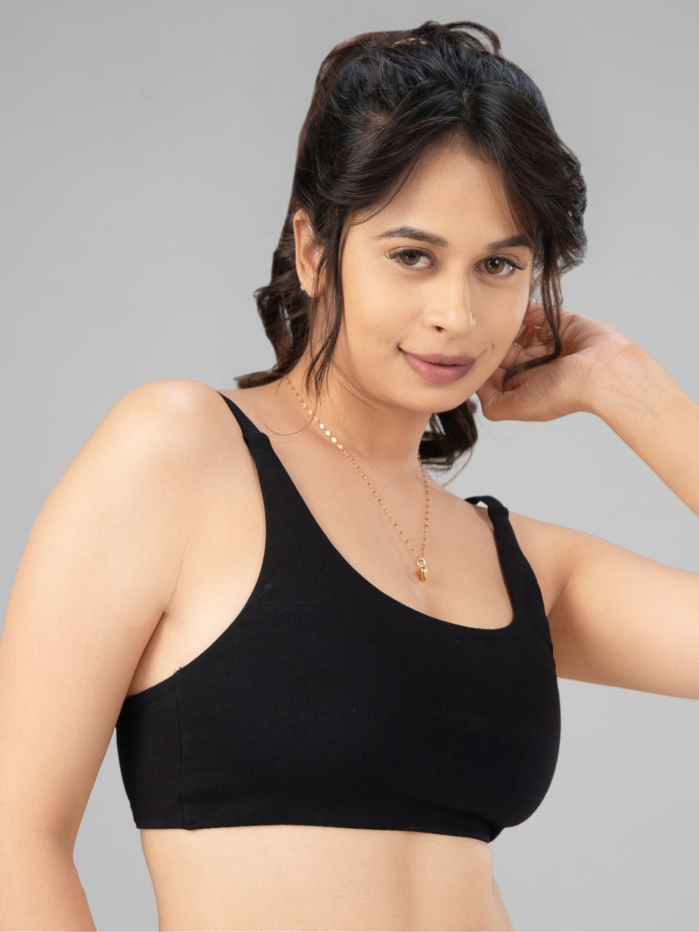 Lovable Black Non Padded Non Wired Full Coverage Bra - VITALITY CAMI-Black