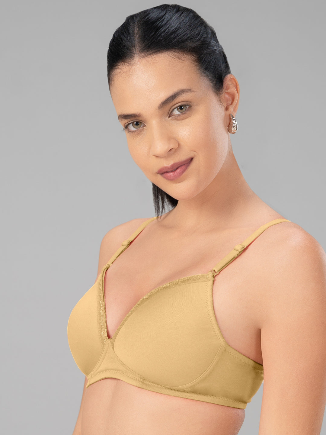 Lovable Skin Lightly Padded Non Wired Full Coverage T-Shirt Bra CONFI-41-Skin