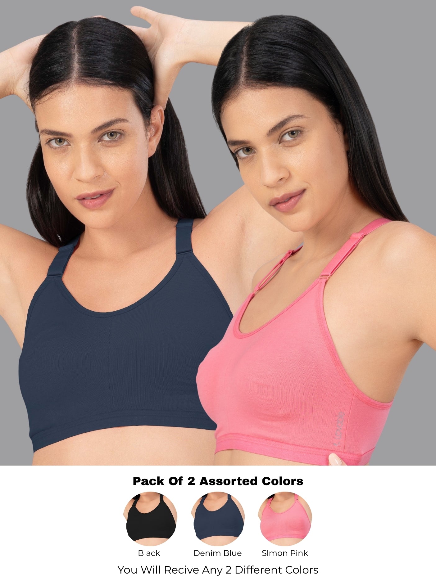 Envie Padded Non-Wired Full Coverage Sports Bra With Removable Padding - NVB1127 (Yellow) main image 1