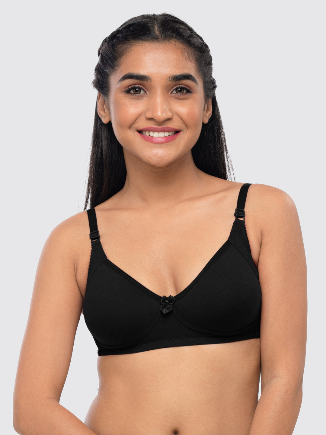 Lovable Black Non Padded Non Wired Full Coverage Bra Contours-BLACK