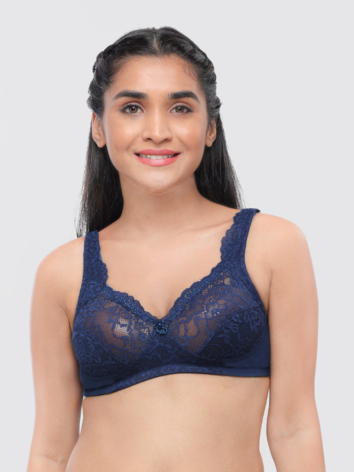 Lovable Navy Non Padded Non Wired Full Coverage Bra ORIGINAL-Navy