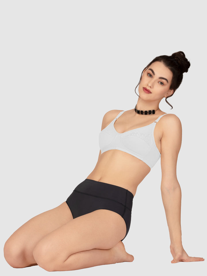 Lovable White Non Padded Non Wired Full Coverage Bra L-0196-WHITE