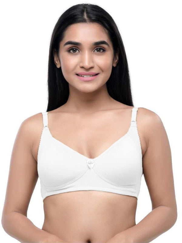 Lovable White Non Padded Non Wired Full Coverage Bra Contours_White-Lovable India