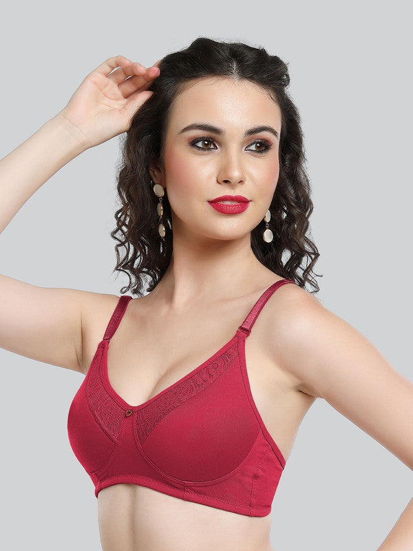 Lovable Light Maroon Padded Non Wired Full Coverage Bra LE-225-L. Maroon-Lovable India