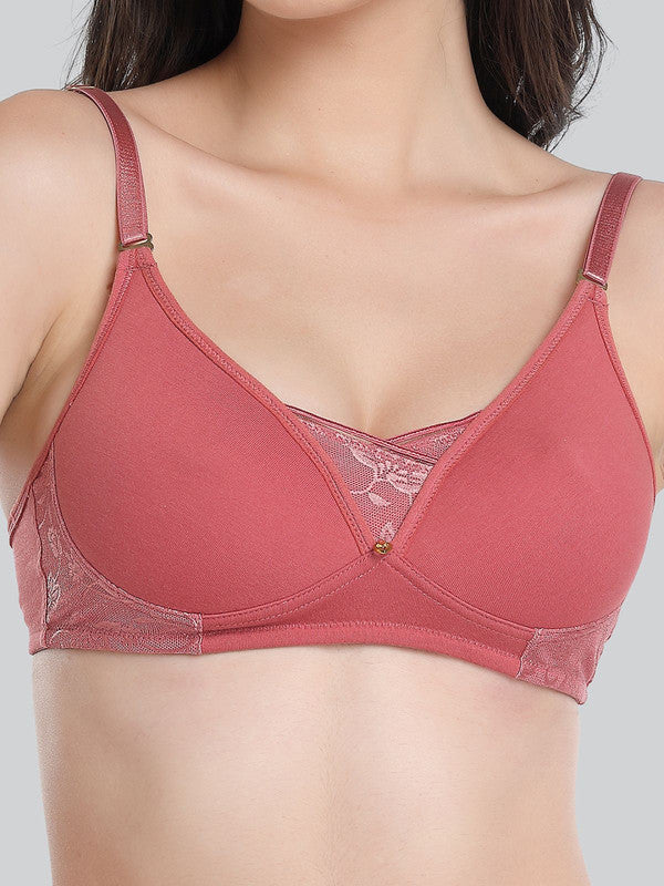 Lovable Dusty Rose Padded Non Wired Full Coverage Bra LE-239-Dusty Rose-Lovable India