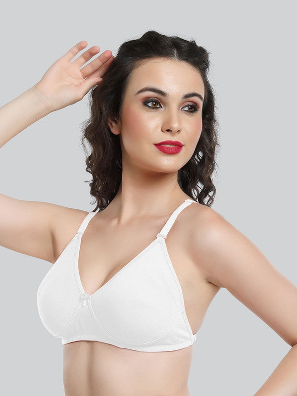 Lovable White Non Padded Non Wired Full Coverage Bra LE-230-White-Lovable India