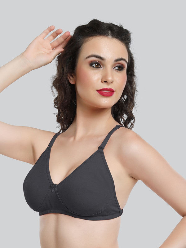 Lovable Black Non Padded Non Wired Full Coverage Bra LE-230-Black-Lovable India