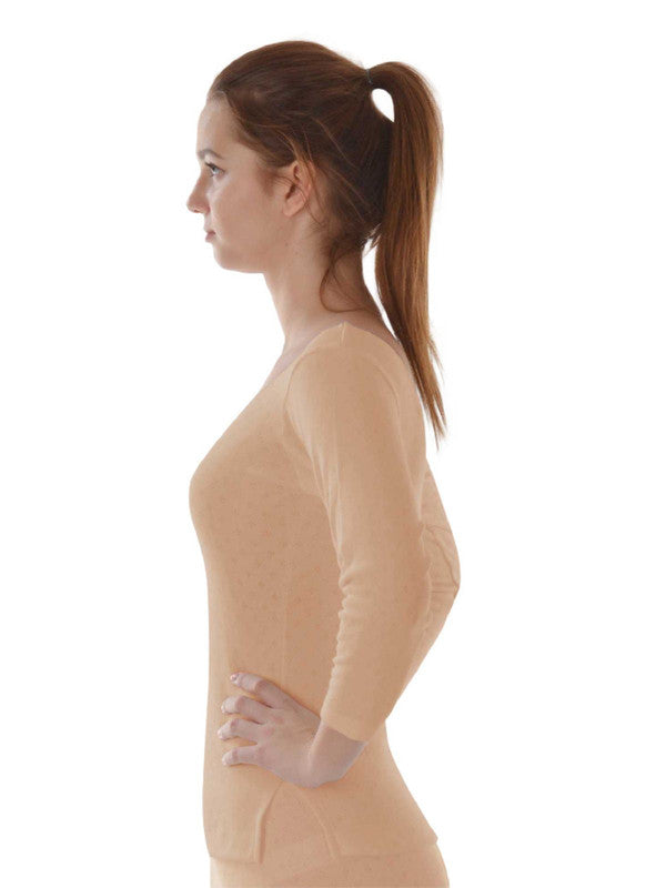 Women Skin Solid Thermal Top-L/3/4/SLEEVE-Skin