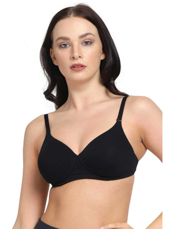Lovable Black Padded Non Wired Full Coverage Bra LBC-07-Black