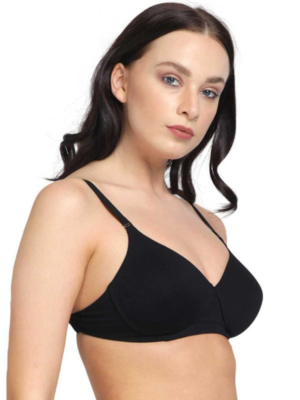 Lovable Black Padded Non Wired Full Coverage Bra LBC-07-Black