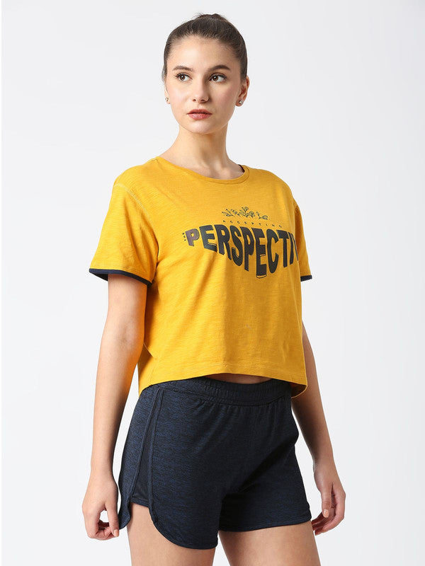 Women Yellow Printed Tops & T-Shirts-ASPEN TOP-MY