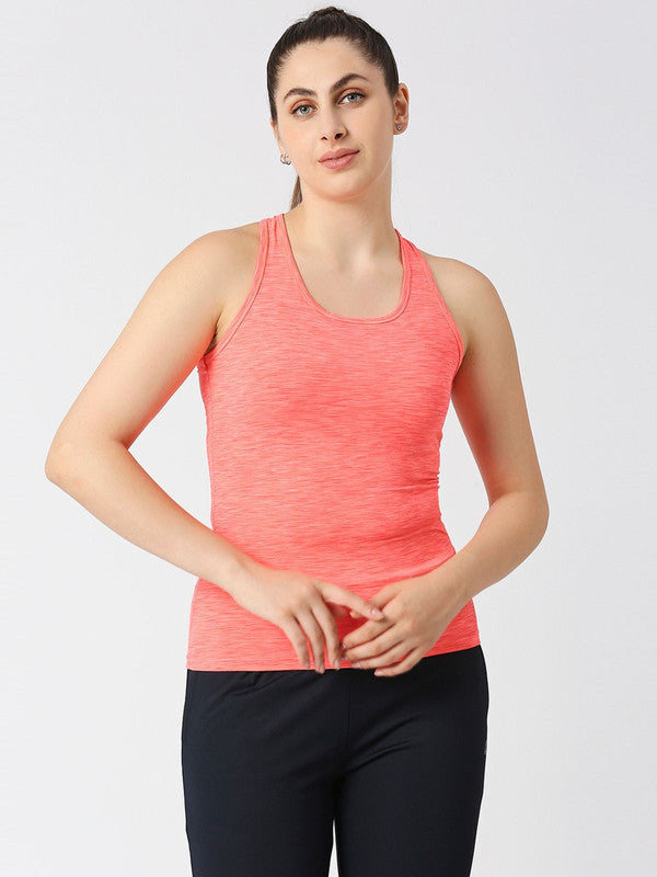 Next Level Apparel Women's Ideal Racerback Tank Top - Turquoise/Orange, X-Large, 60% Cotton 40% Polyester
